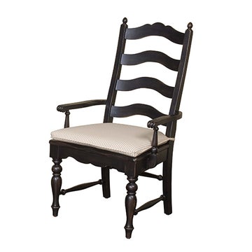Homecoming Pine Ladderback Arm Chair Black