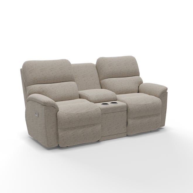 Brooks Power Reclining Sofa w/ Console Headrest & Lumbar
