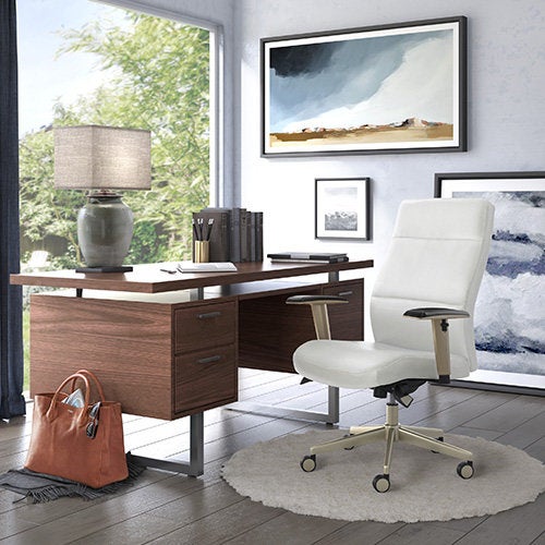 Baylor Executive Office Chair White, Office Chair Rug
