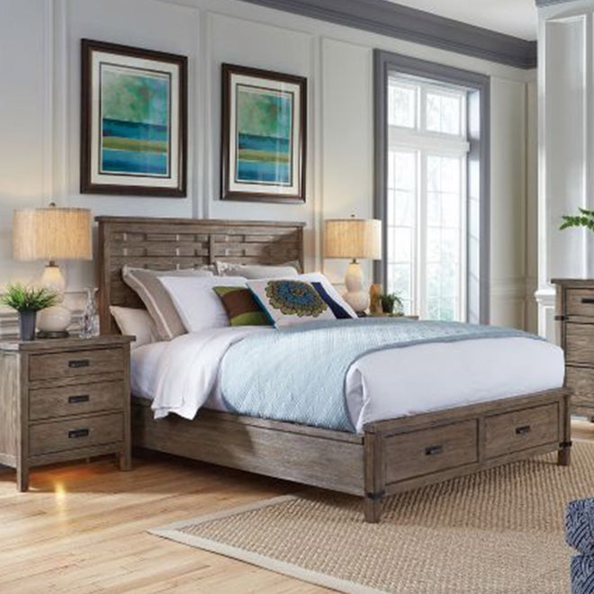 Foundry Panel Queen Bed -  W/ Storage Footboard