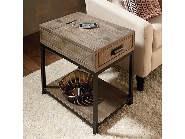 Parsons Charging Chairside Table