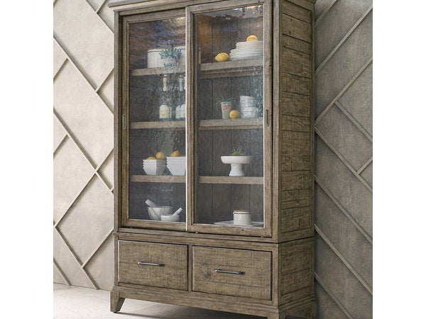 Plank Road Darby Display Cabinet with Deck and Base