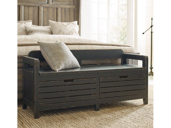Mill House Engold Bed End Bench - Anvil Finish