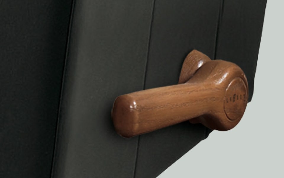 Closeup of left handle