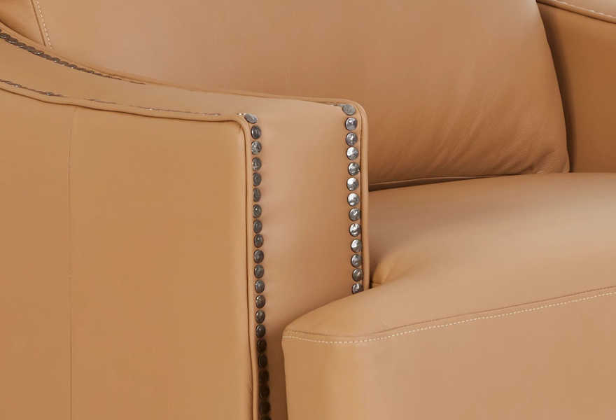Closeup of leather arm of Makenna Duo® Reclining Sofa