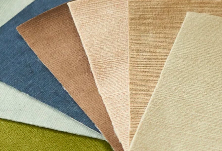 Closeup of multiple fabric swatches