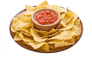 Plate of chips and salsa