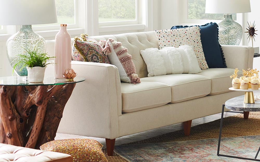 Living room with Alexandria Sofa and accessories