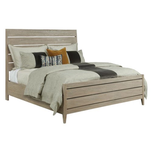 Symmetry Queen Incline Oak with High Footboard Bed - Quick View Image