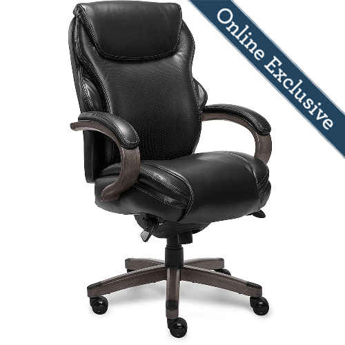 Hyland Executive Office Chair Jet, Full Leather Office Chair