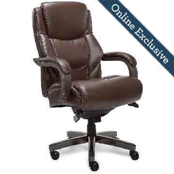 Delano Big & Tall Executive Office Chair, Chestnut Marron with Distressed Wood