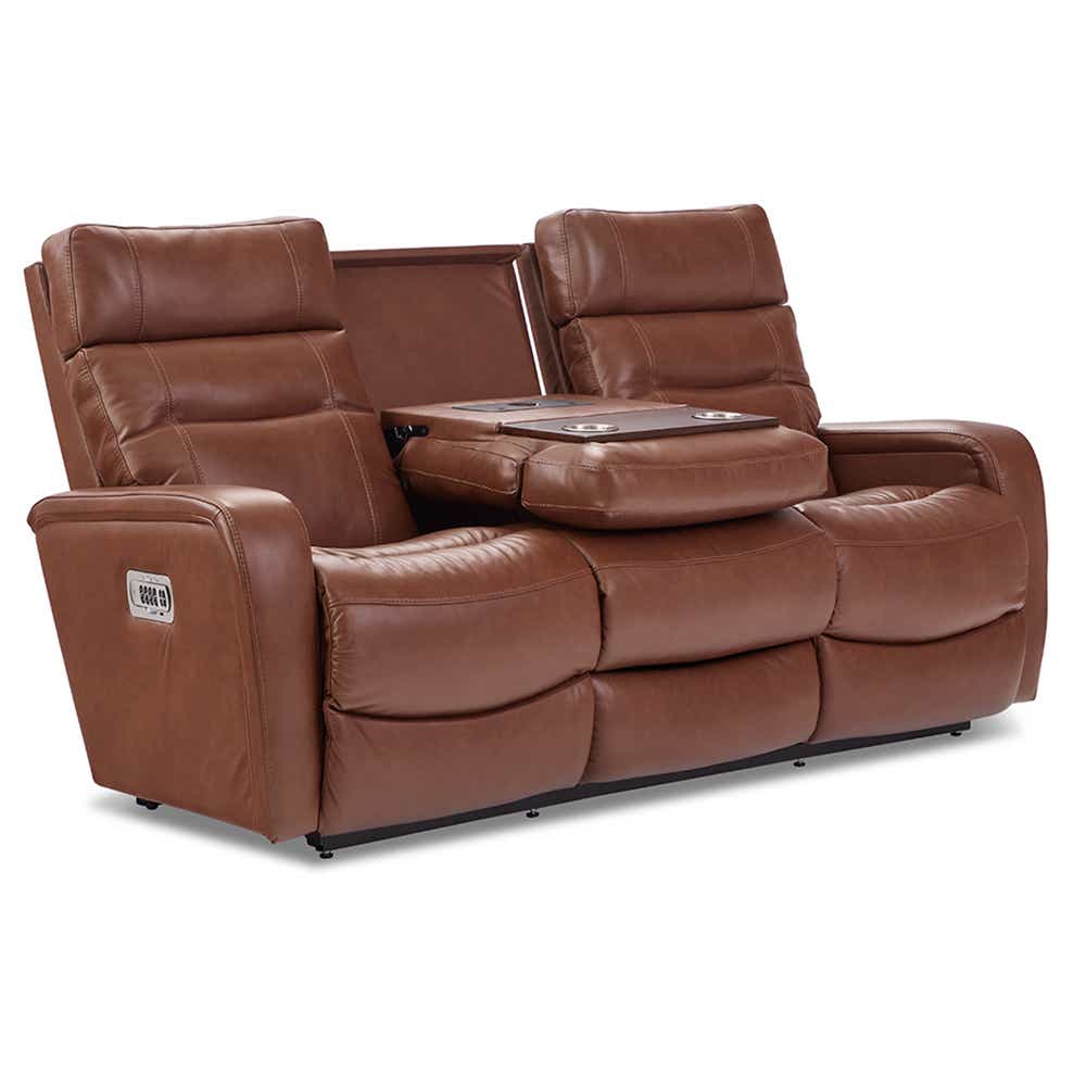 Baron Power Wall Reclining Sofa w/ Headrest, Lumbar & Storage Drawer
