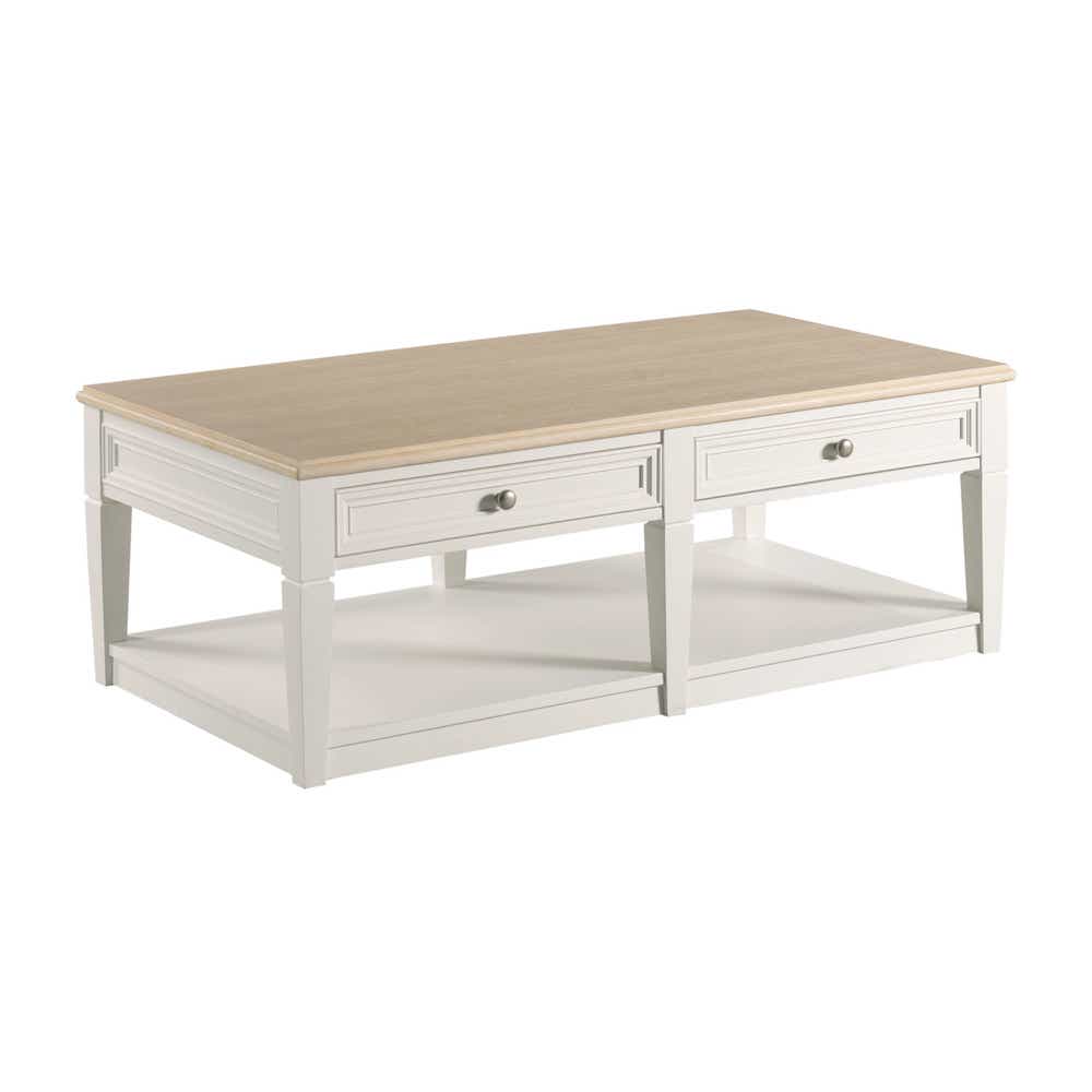 Liza Rectangular Drawer Coffee Table Pure White