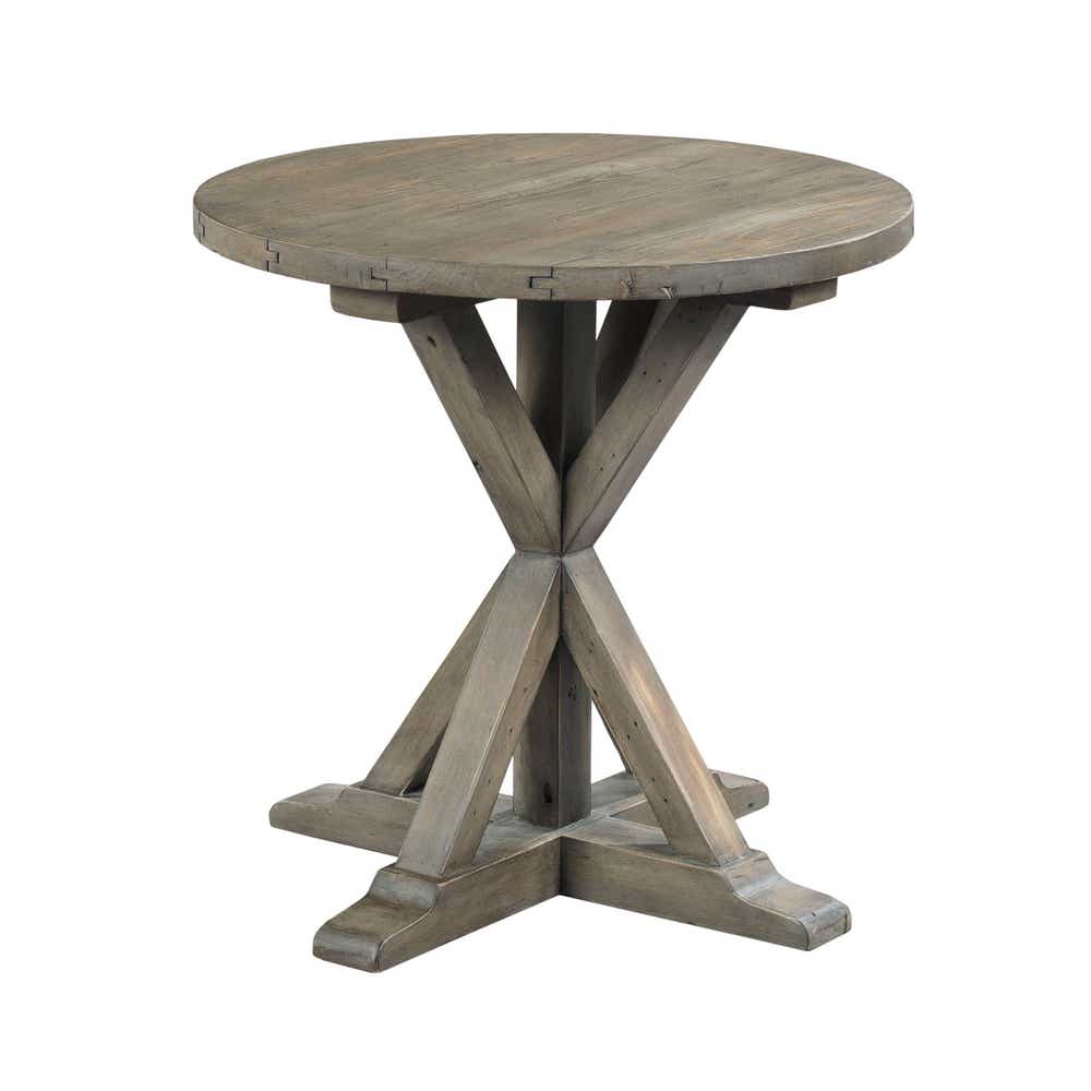 Reclamation Place Trestle Round End Table