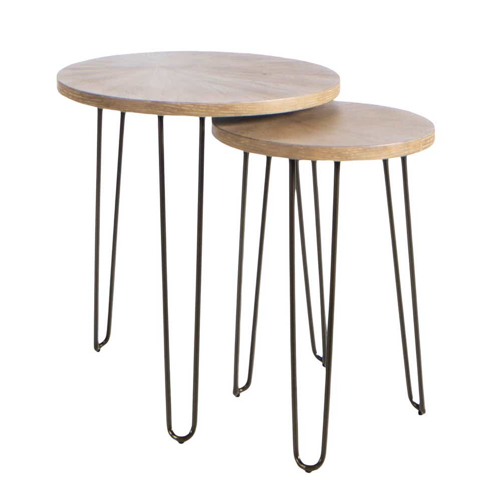 Oblique Round Nesting End Table