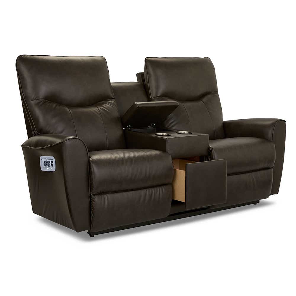Belmont Power Wall Reclining Loveseat w/ Console, Headrest & Lumbar