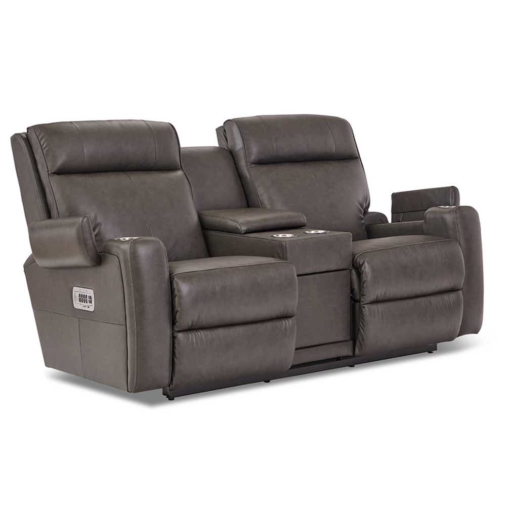 Ovation AudioLuxe Power Wall Reclining Loveseat w/ Console, Headrest & Lumbar