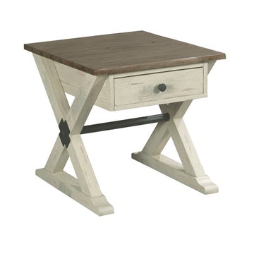 Reclamation Place Trestle Drawer End Table