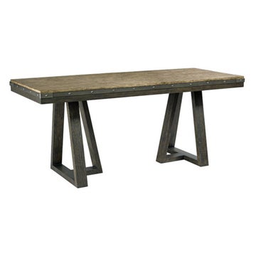 Plank Road Kimler Counter Height Table Stone and Charcoal Finish