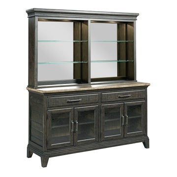 Plank Road Rockland Hutch and Buffet Charcoal Finish