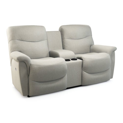 James Power Reclining Loveseat w/ Headrest & Console - Quick View Image