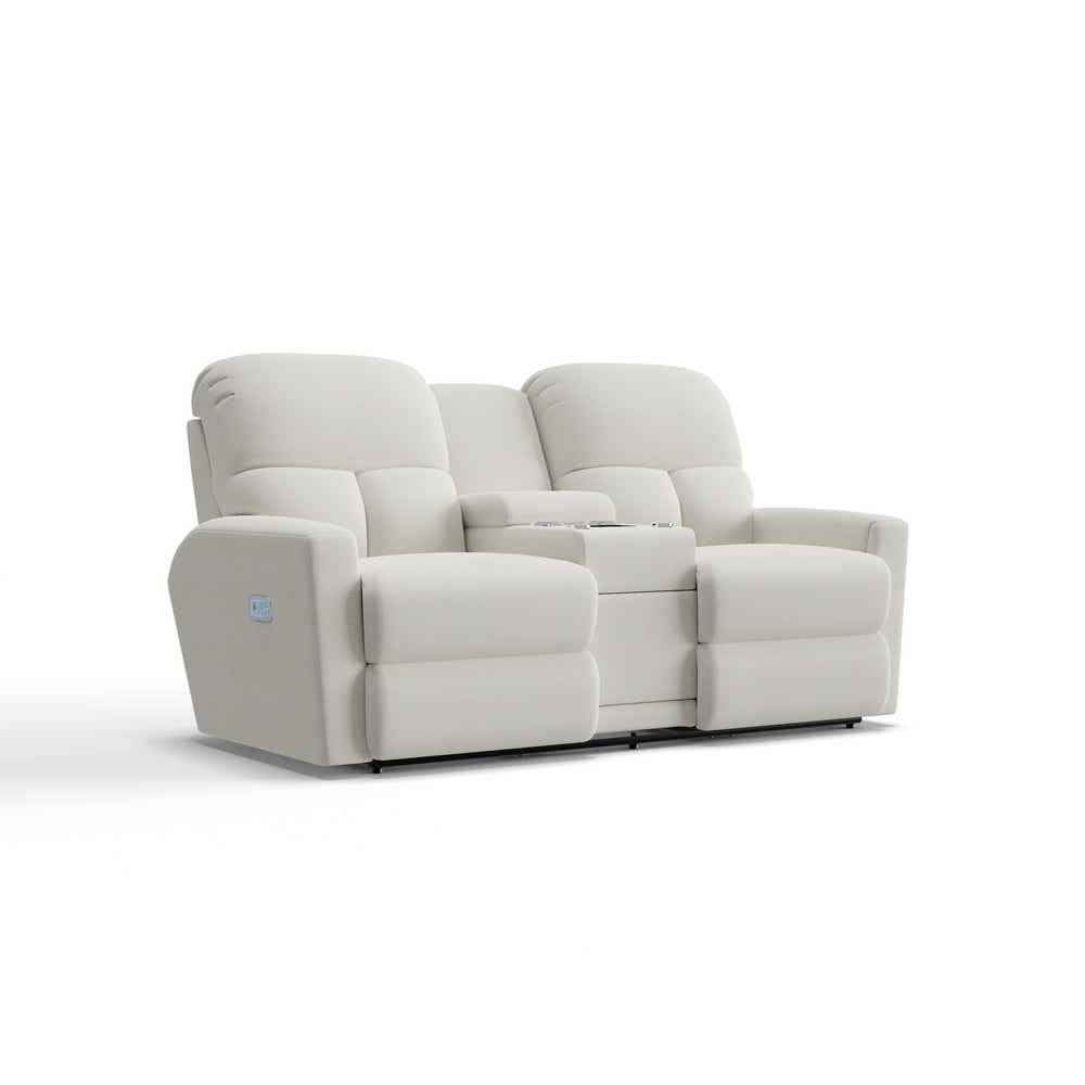 Hawthorn Power Reclining Loveseat w/ Headrest, Lumbar & Console 