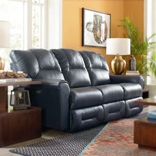 Easton Power Reclining Sofa La Z Boy, Navy Leather Recliner Couch