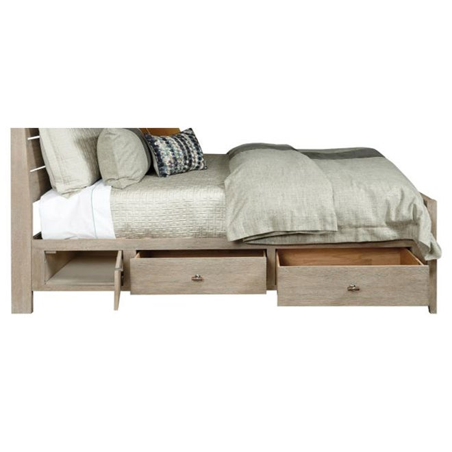 Symmetry Queen Incline Oak with High Foodboard and Storage Bed