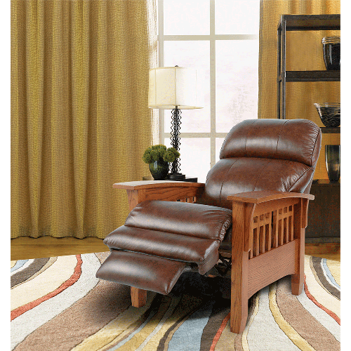 Eldorado High Leg Recliner La Z Boy, Mission Style Leather Chair