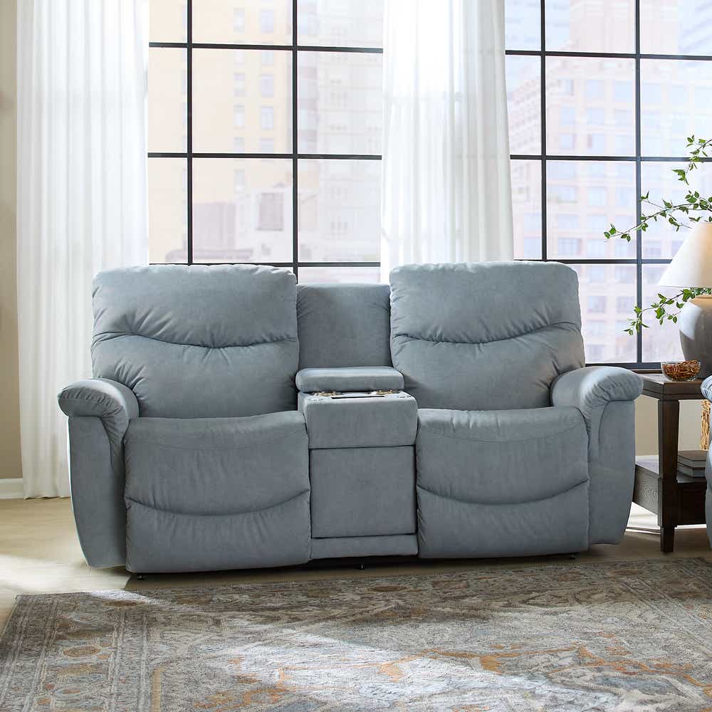 James Reclining Loveseat w/ Console | La-Z-Boy