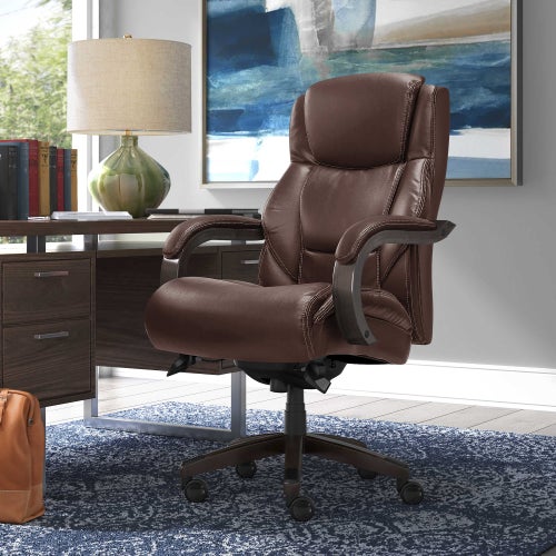 Delano Big & Tall Executive Office Chair, Chestnut Marron with Distressed Wood