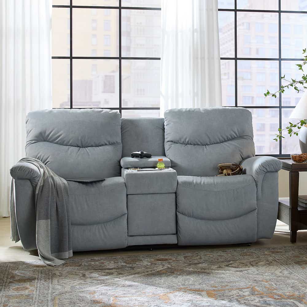 James Power Reclining Loveseat w/ Headrest & Console | La-Z-Boy