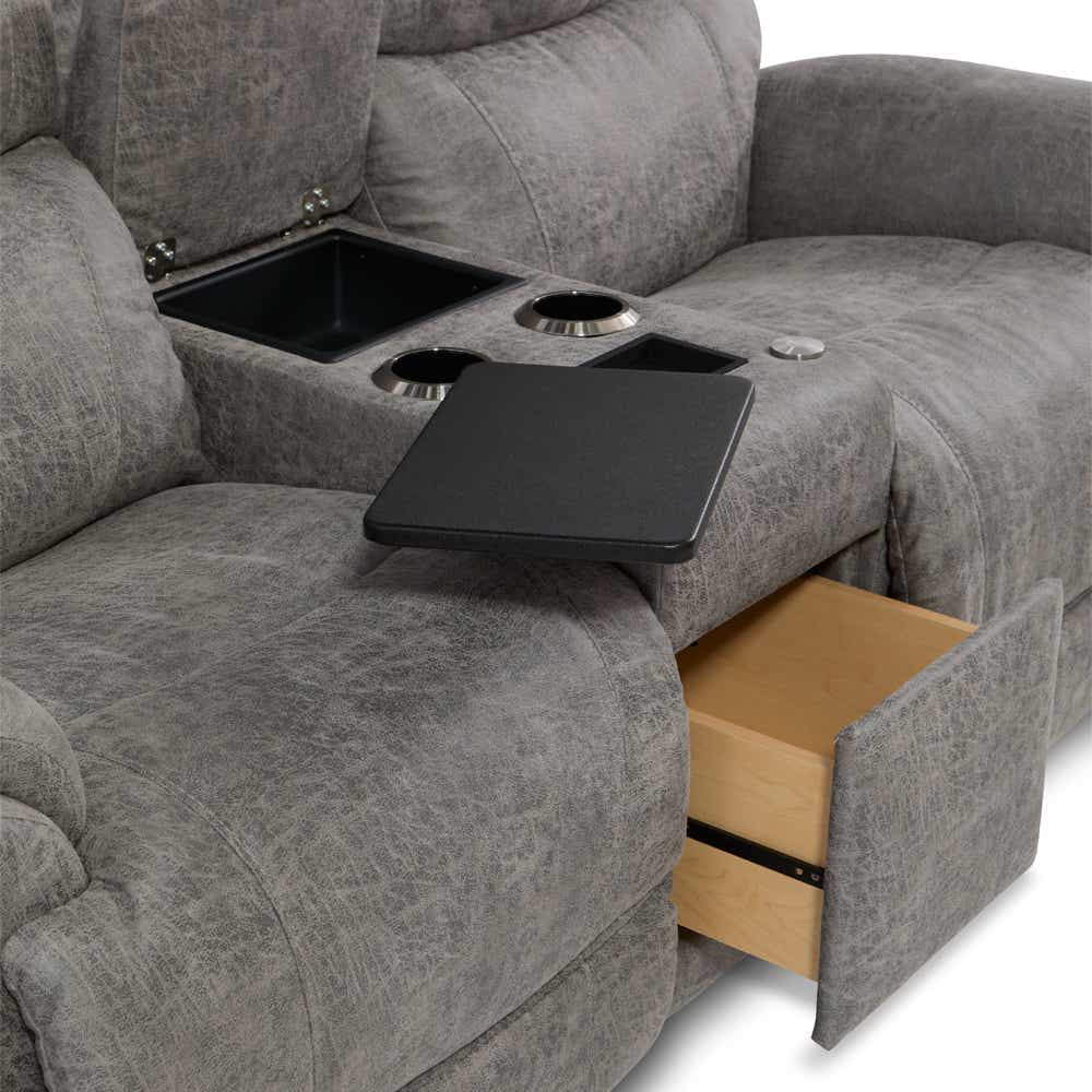 Trouper Power Reclining Loveseat w/ Headrest, Lumbar & Console LaZBoy