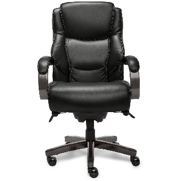 Delano Big & Tall Executive Office Chair, Jet Black with Distressed Wood