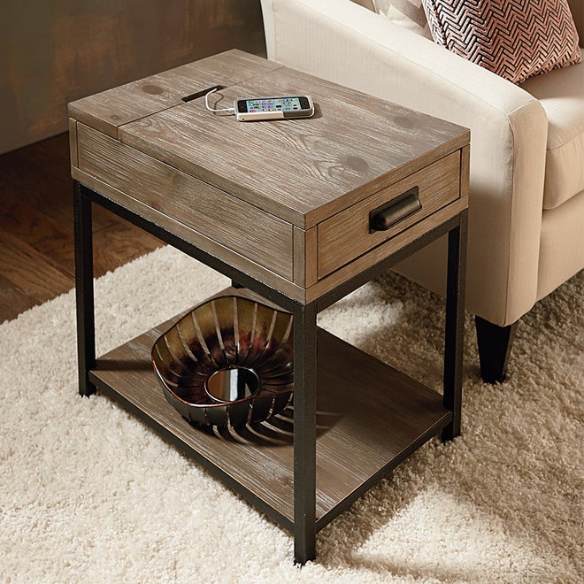 Parsons Charging Chairside Table