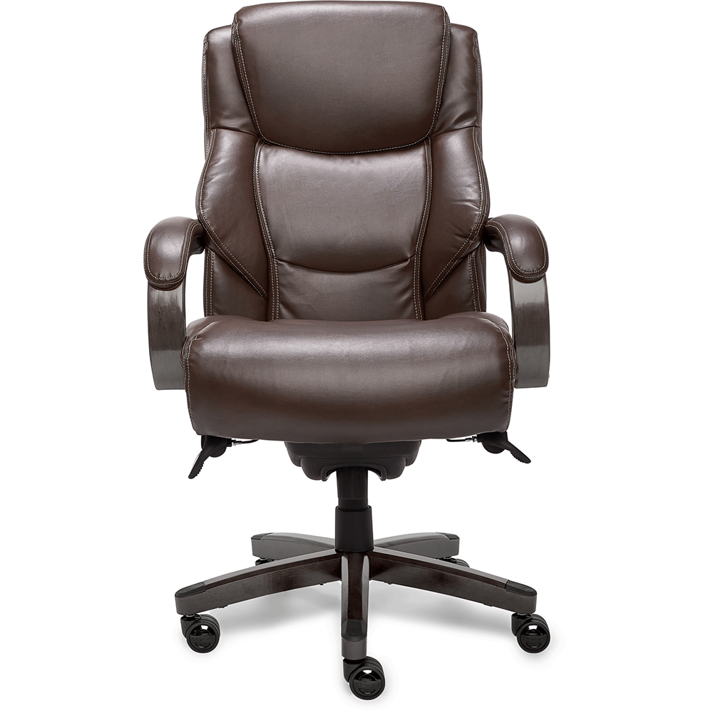 Delano Big Tall Executive Office Chair Chestnut Brown With Distressed Wood La Z Boy