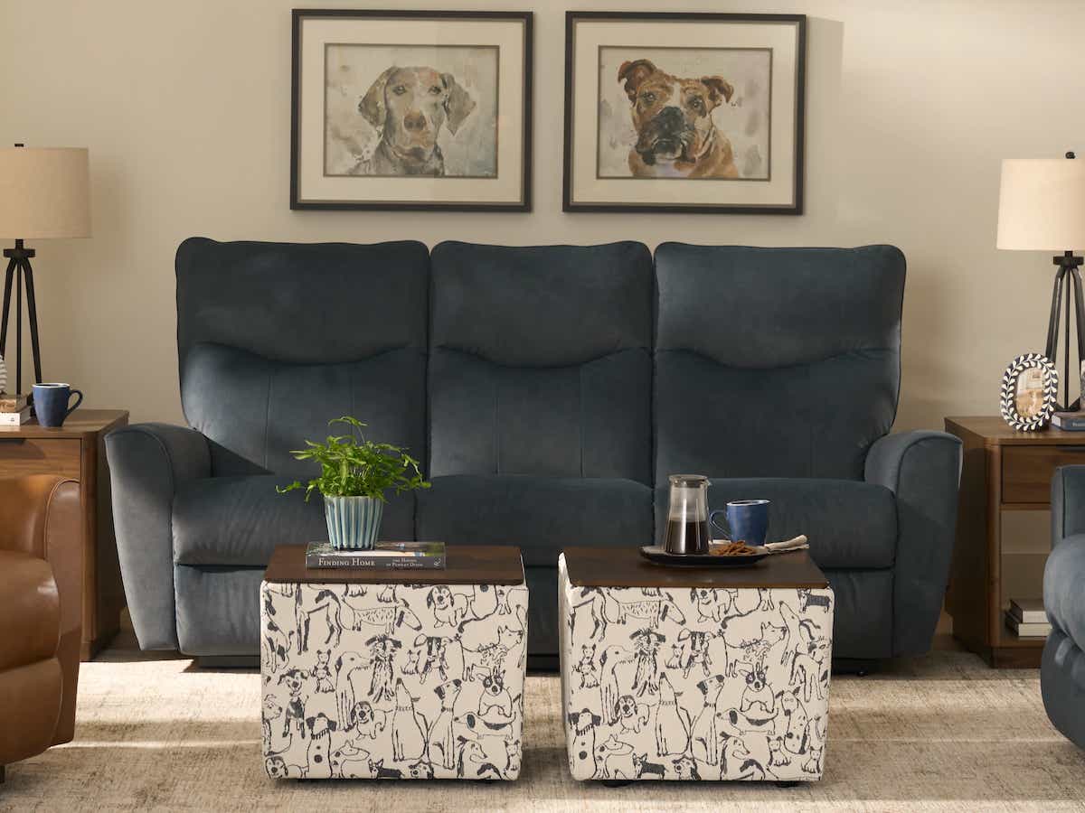 Belmont Power Wall Reclining Sofa w/ Headrest & Lumbar