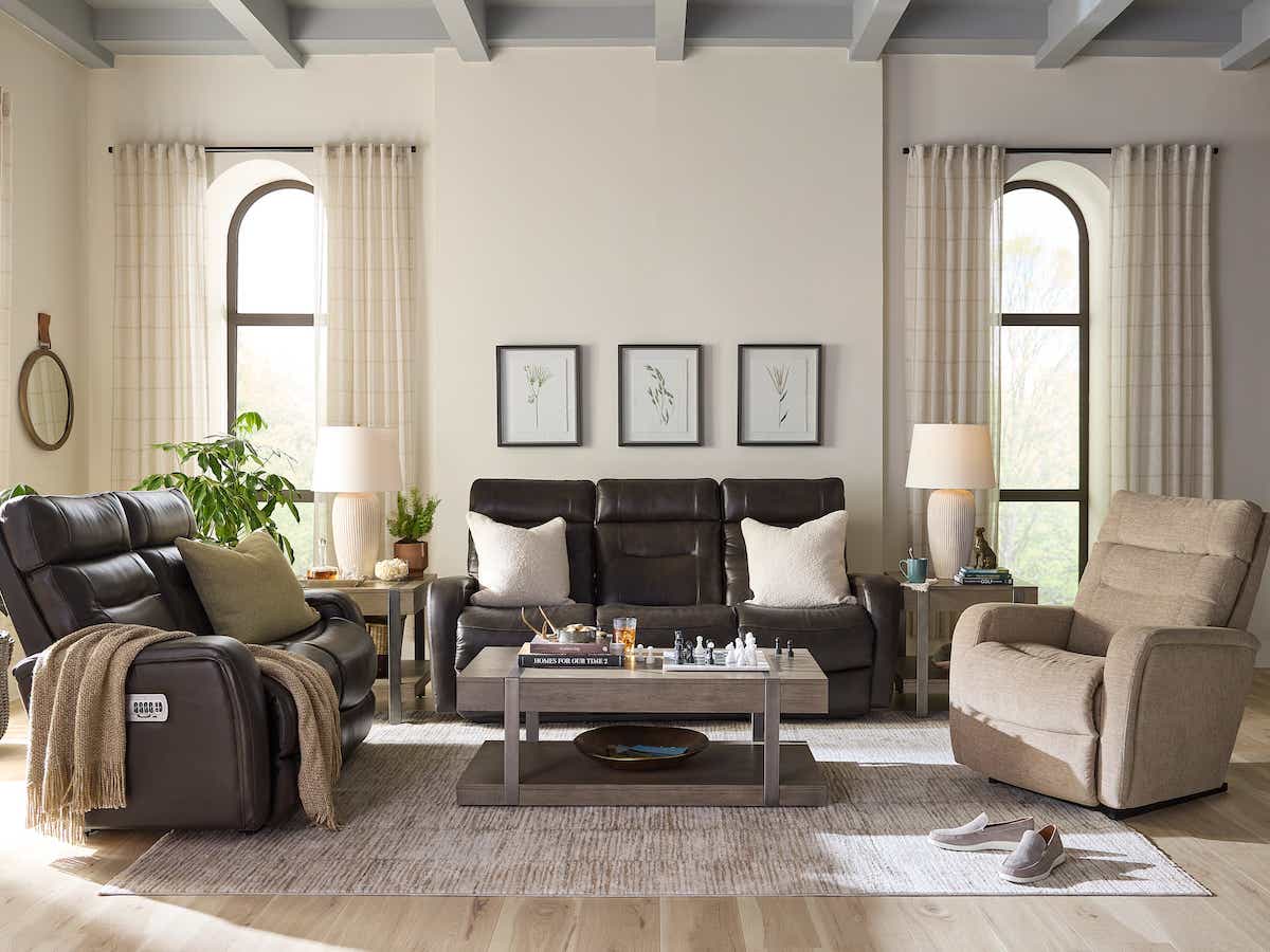 Baron Power Wall Reclining Sofa w/ Headrest & Lumbar