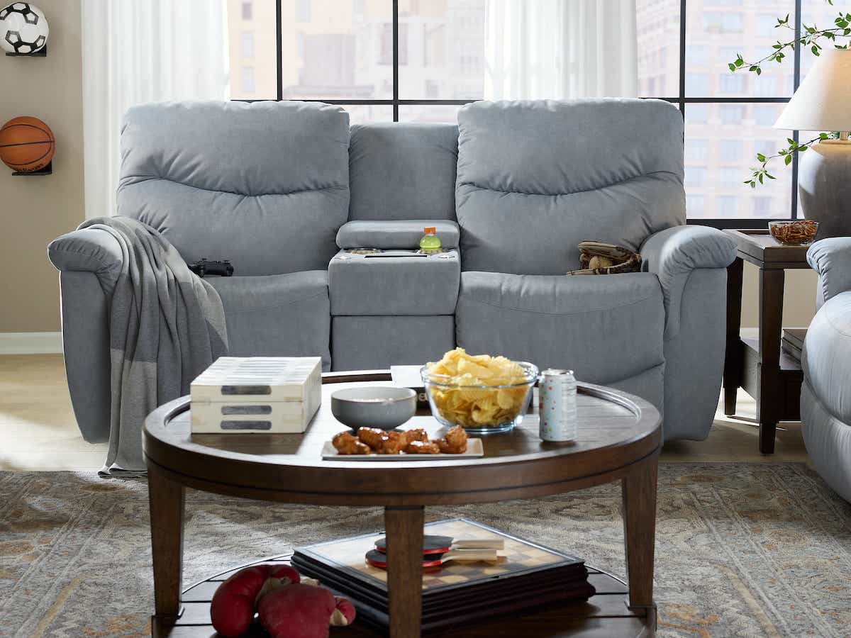 James Reclining Loveseat w/ Console