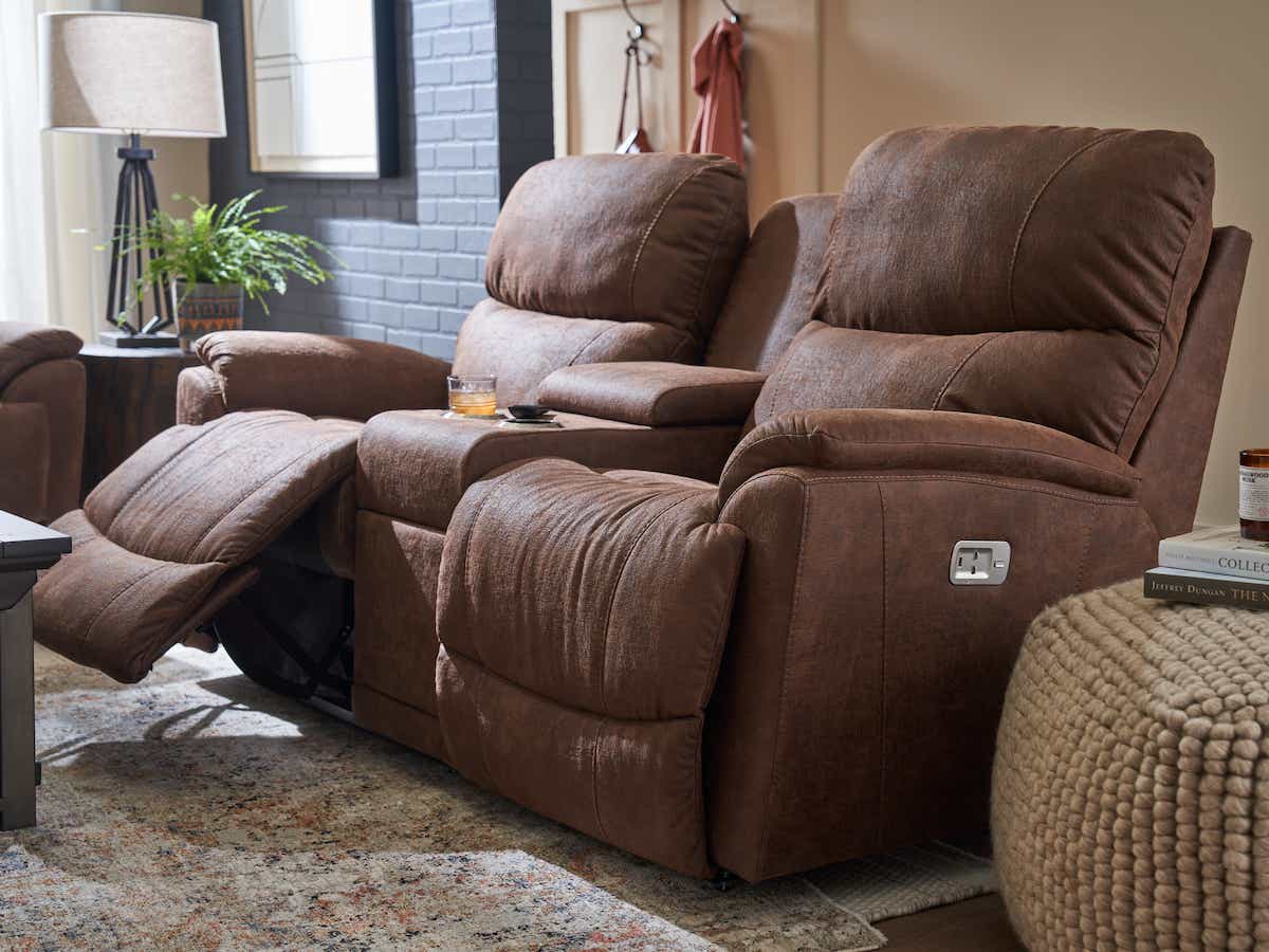 Trouper Power Reclining Loveseat w/ Headrest & Console