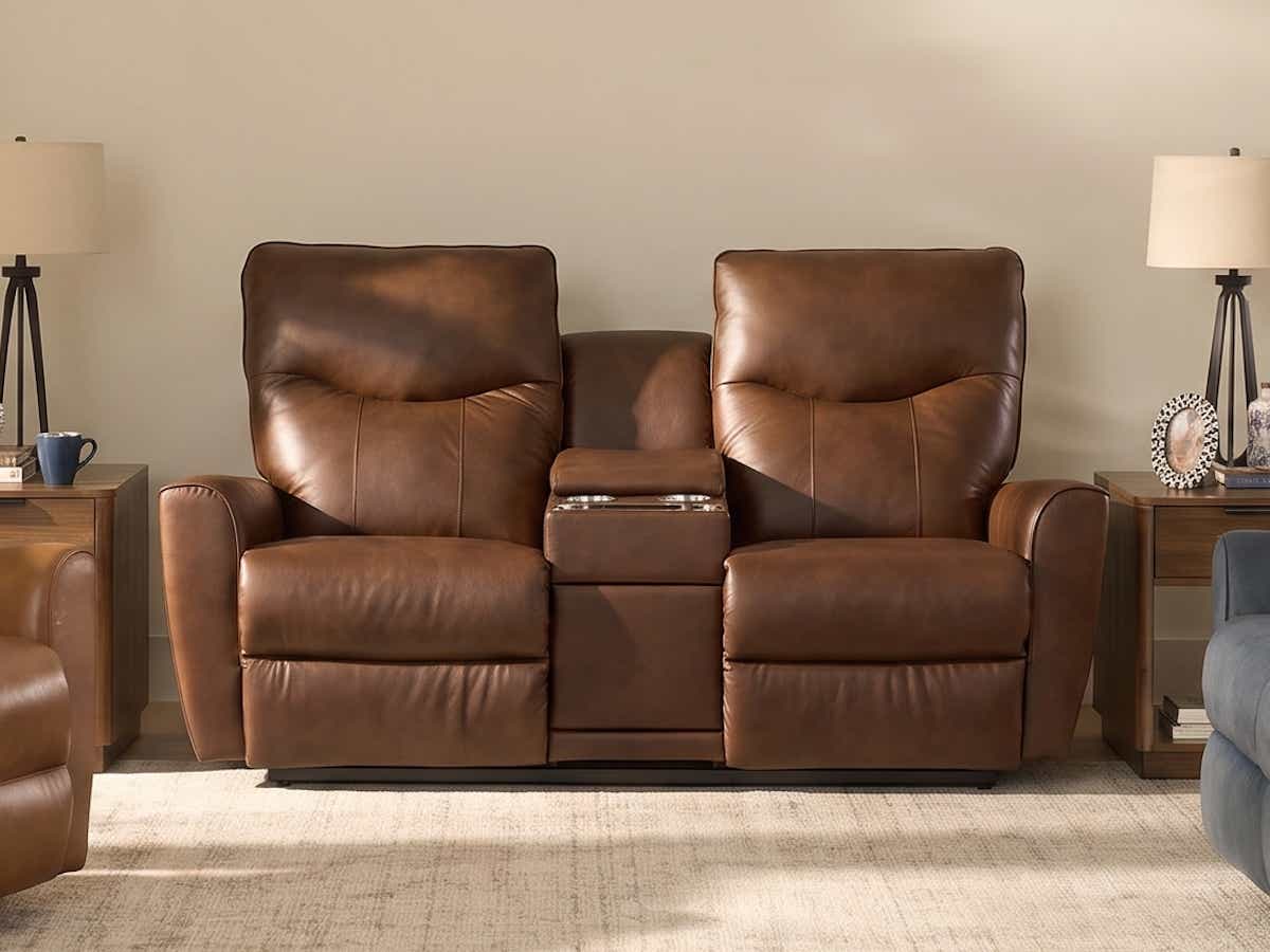 Belmont Power Wall Reclining Loveseat w/ Console, Headrest & Lumbar