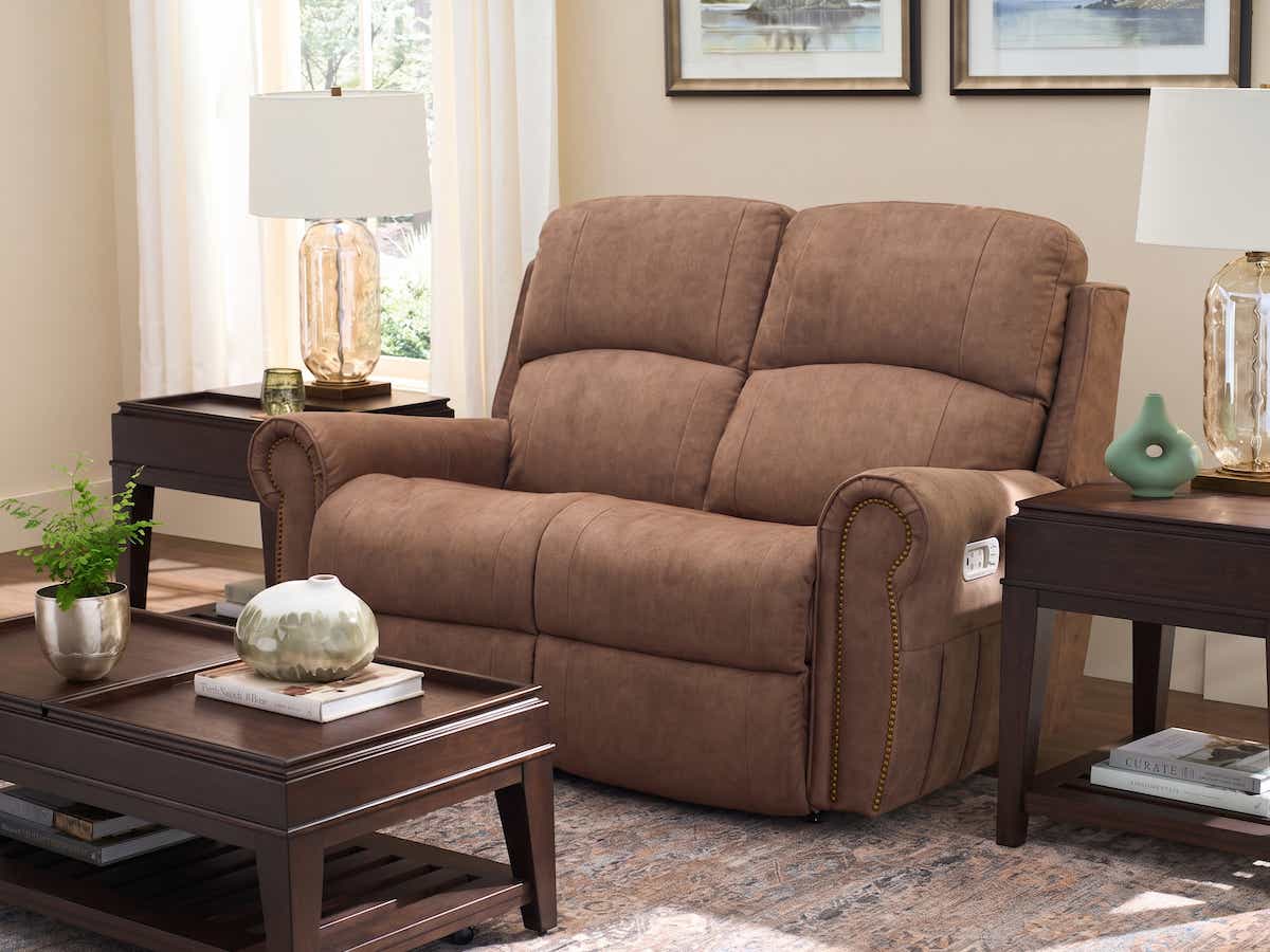 Dutton Power Reclining Loveseat w/ Headrest & Lumbar