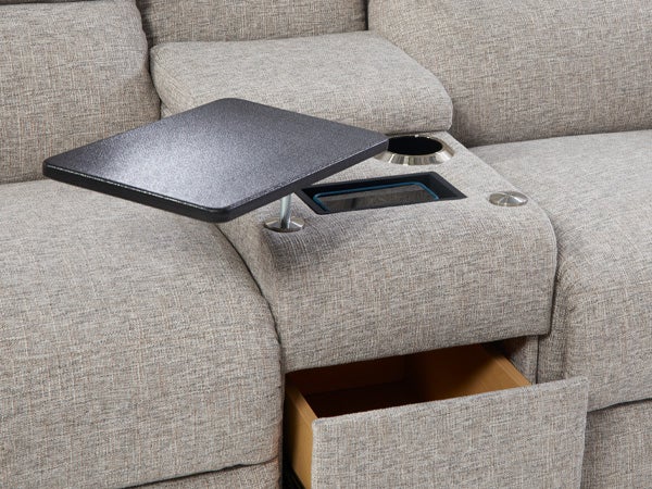 Ava Power Reclining Sofa w/ Console Headrest & Lumbar