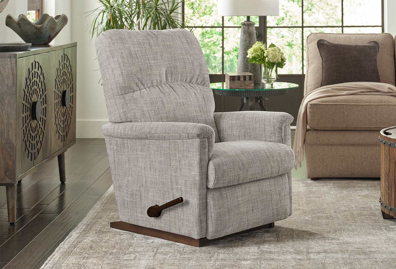 Collage Rocking Recliner in a gray fabric cover