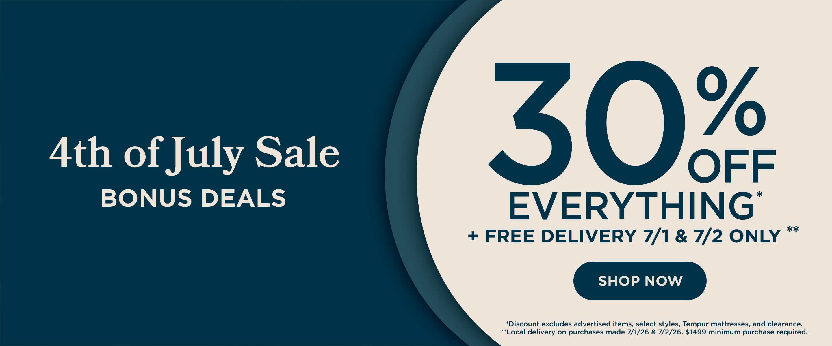 4th of July Sale - 30% off everything. Shop now!
