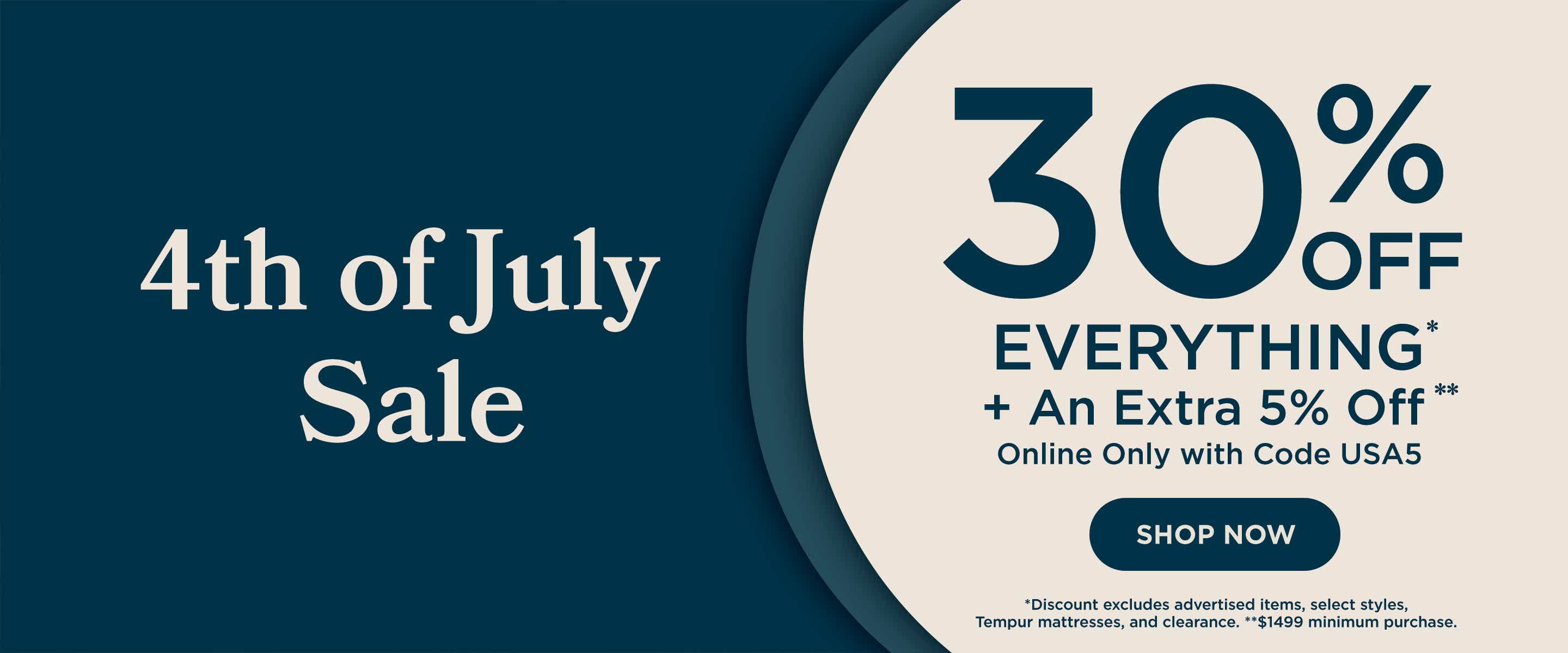 4th of July Sale - 30% off everything. Shop now!