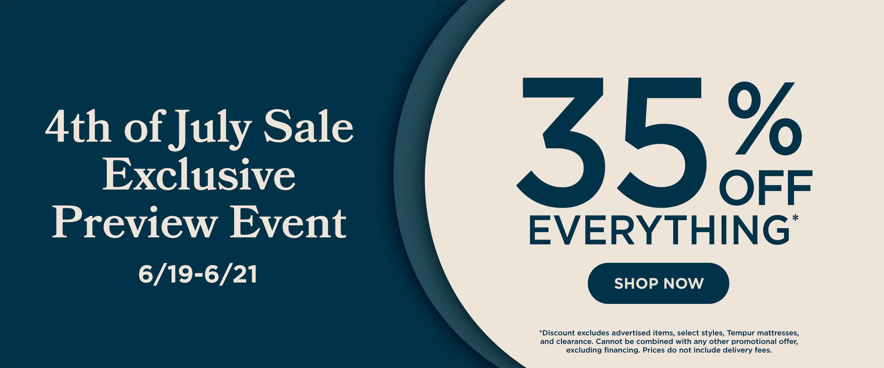 4th of July Sale - 35% off everything. Shop now!