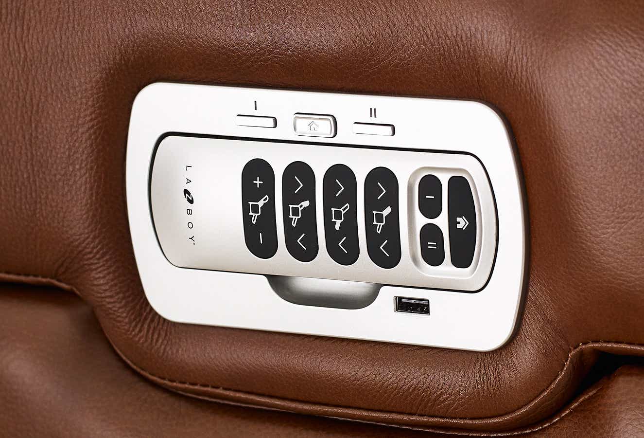 un gros plan d’une télécommande de fauteuil inclinable la-z-boy 