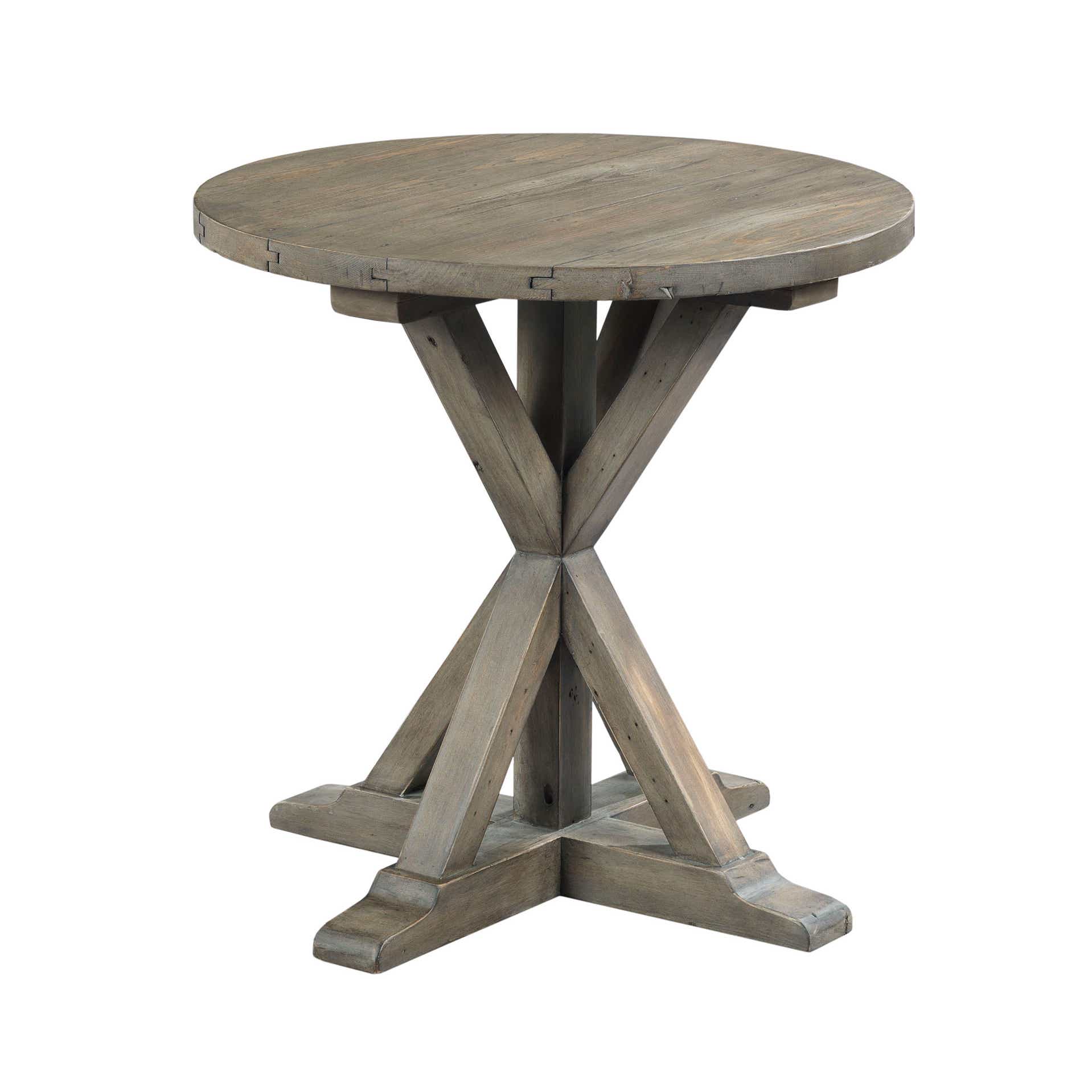 Reclamation Place Trestle Round End Table