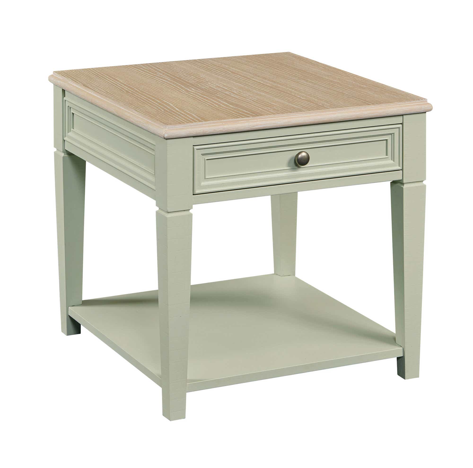 Liza Rectangular Drawer End Table Sage Green